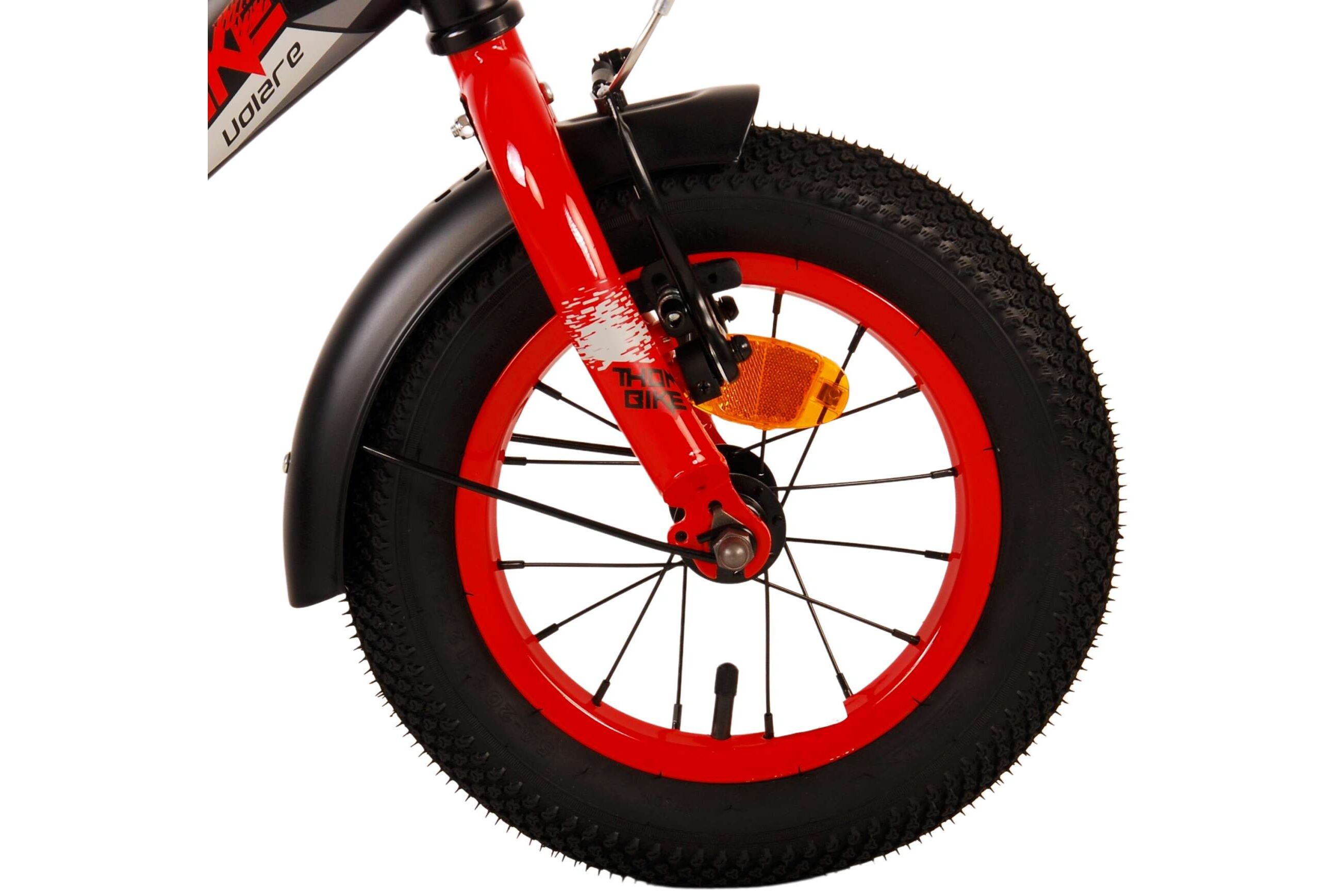 Barncykel Volare Thombike 12 tum – Svart/Röd för barn 3–4 år - 4