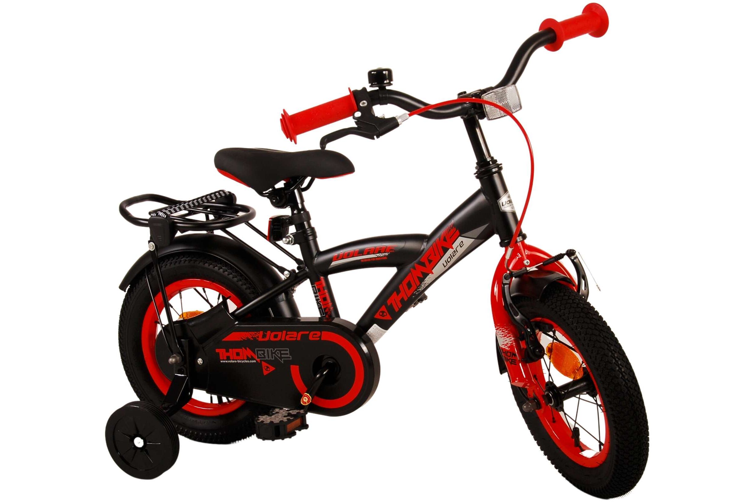 Barncykel Volare Thombike 12 tum – Svart/Röd för barn 3–4 år - 2
