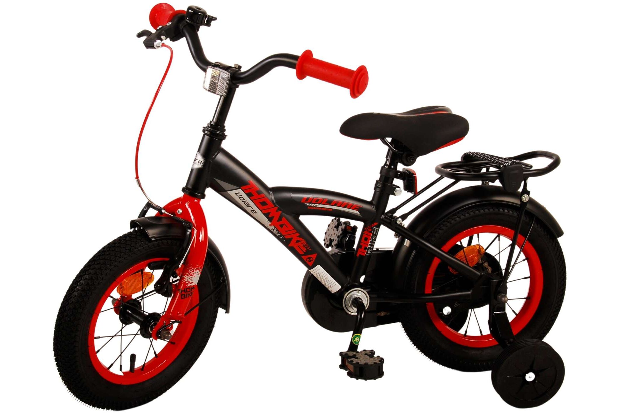 Barncykel Volare Thombike 12 tum – Svart/Röd för barn 3–4 år - 11
