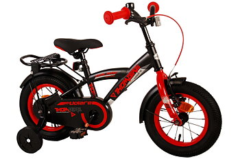 Barncykel Volare Thombike 12 tum – Svart/Röd för barn 3–4 år