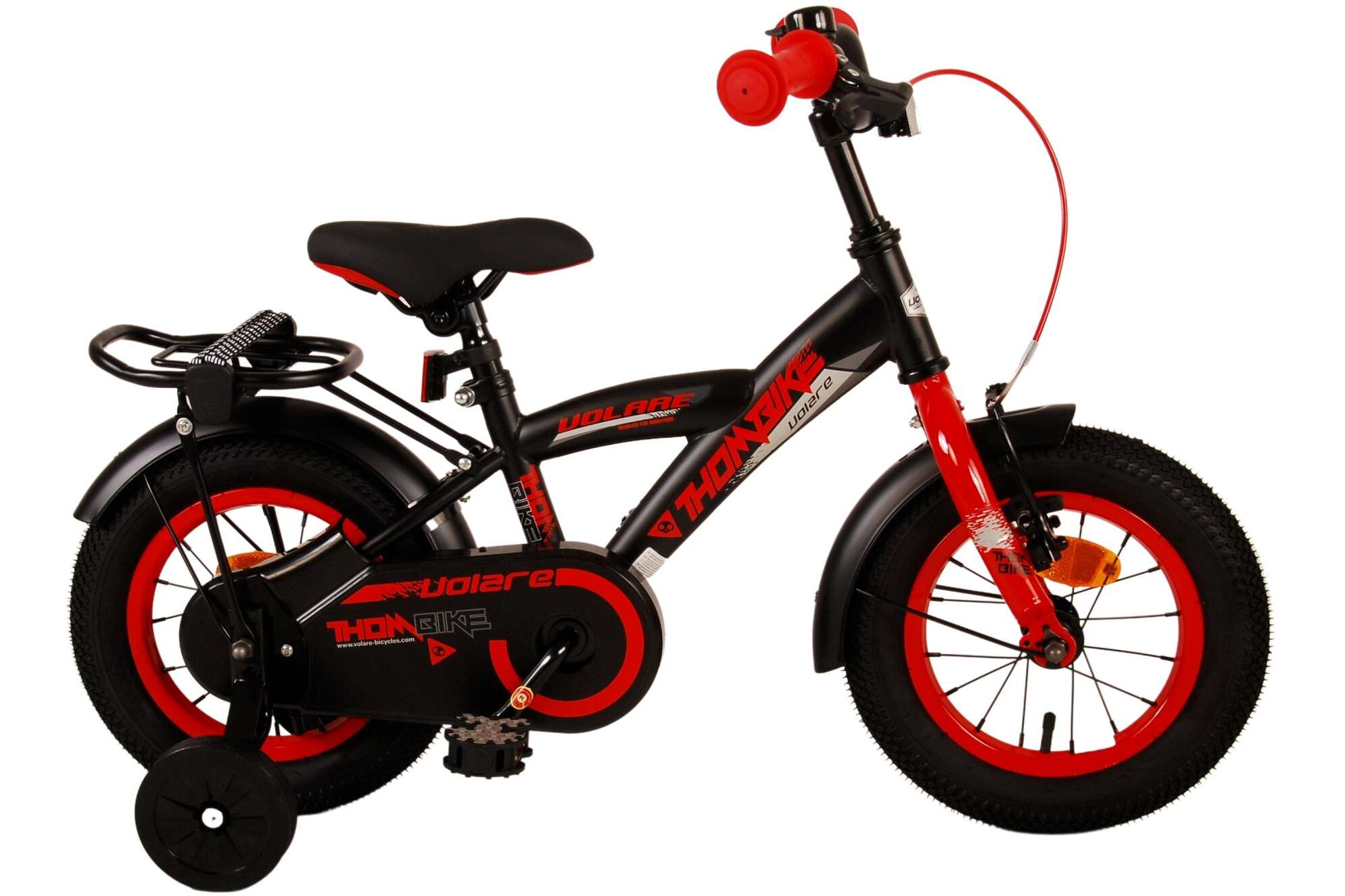 Barncykel Volare Thombike 12 tum – Svart/Röd för barn 3–4 år - 14