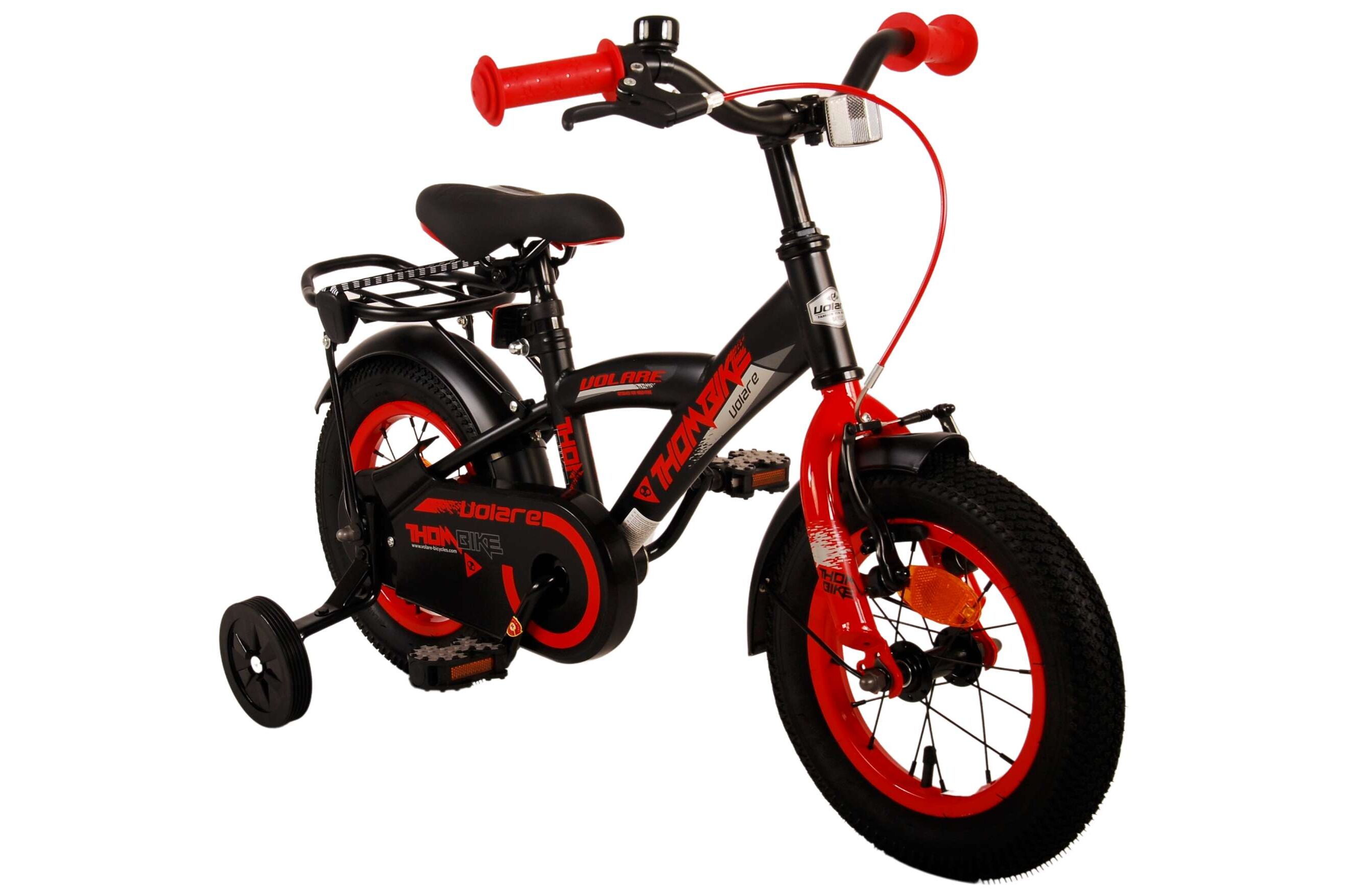 Barncykel Volare Thombike 12 tum – Svart/Röd för barn 3–4 år - 8