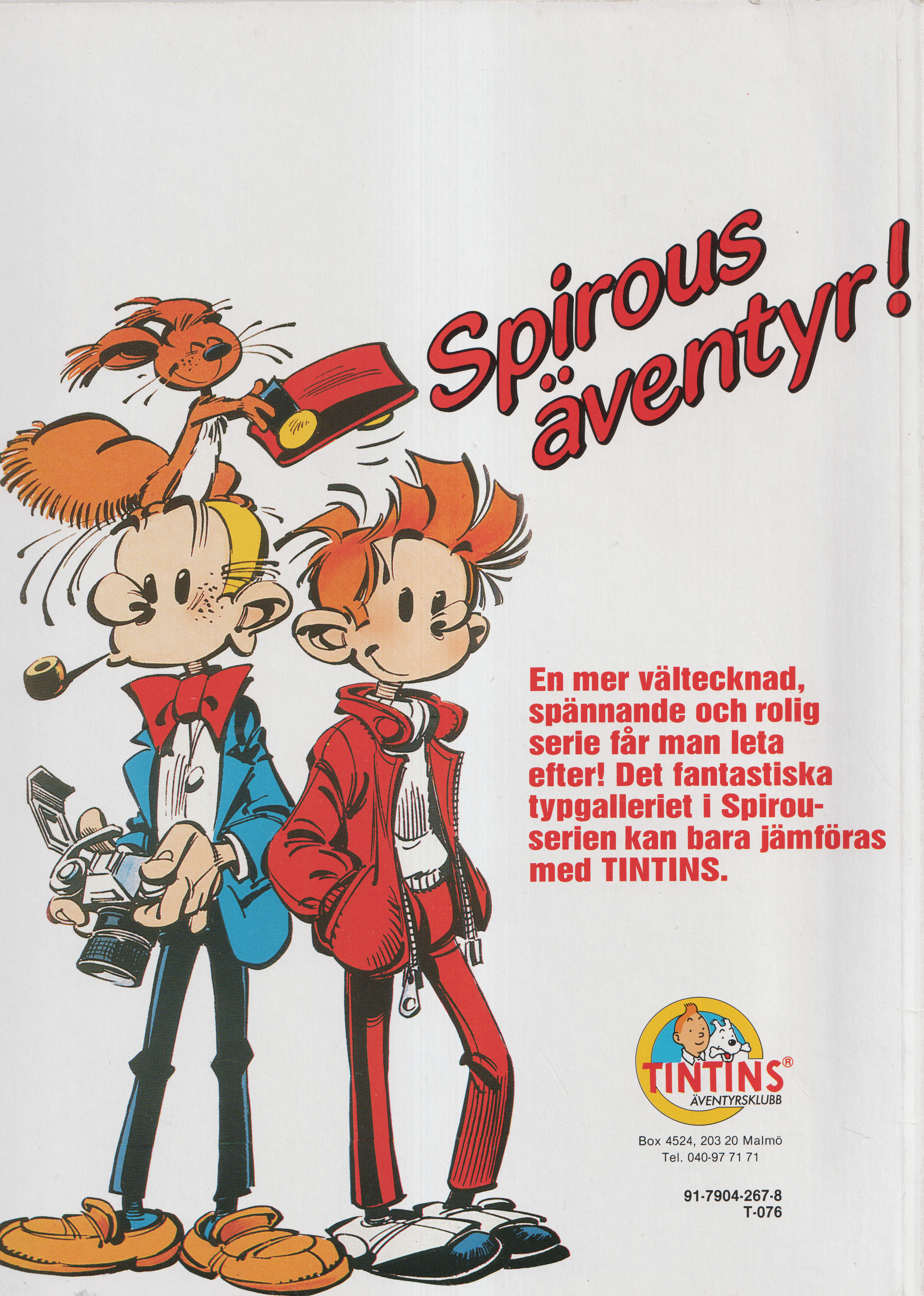 Tintins äventyrsklubb 76, Spirous äventyr 14 Besökaren från urtiden, begagnad - 2
