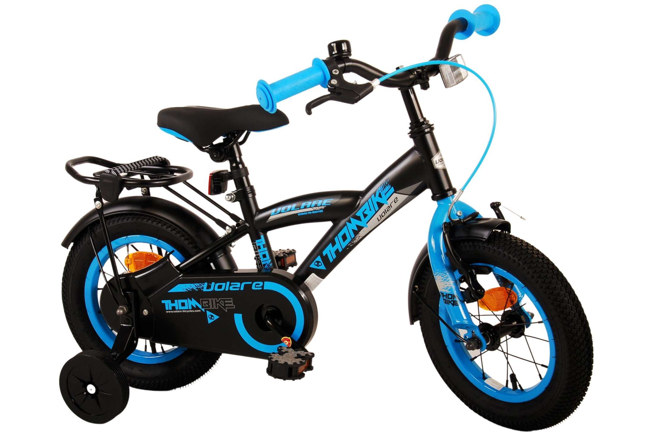 Barncykel Volare Thombike 12 tum – Svart/Blå för barn 3–4 år - 2