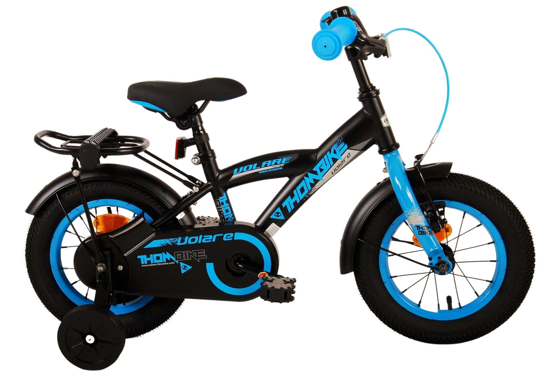 Barncykel Volare Thombike 12 tum – Svart/Blå för barn 3–4 år - 13