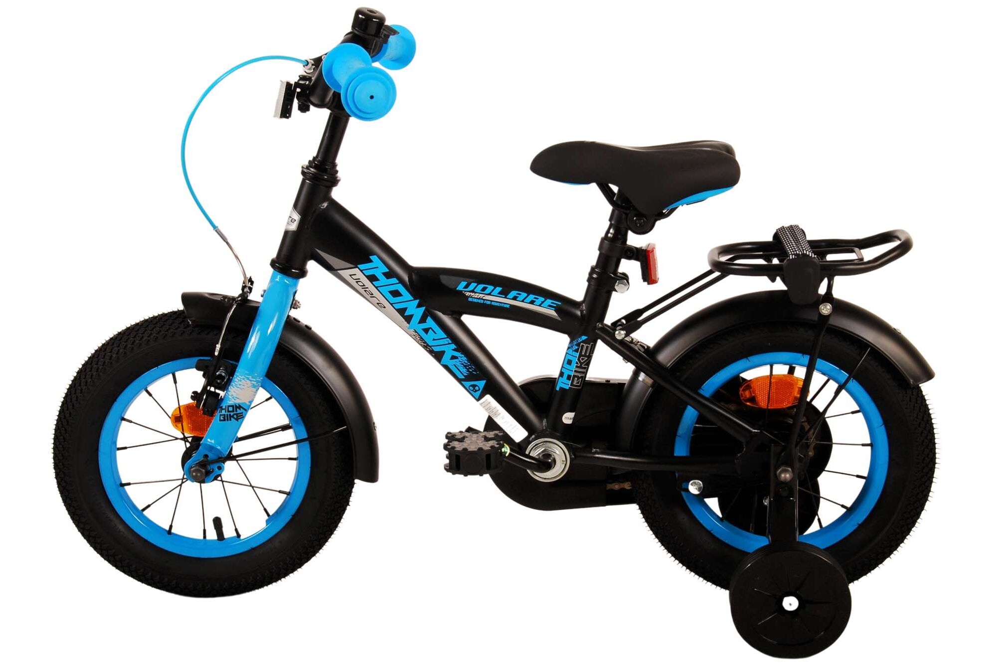 Barncykel Volare Thombike 12 tum – Svart/Blå för barn 3–4 år - 12