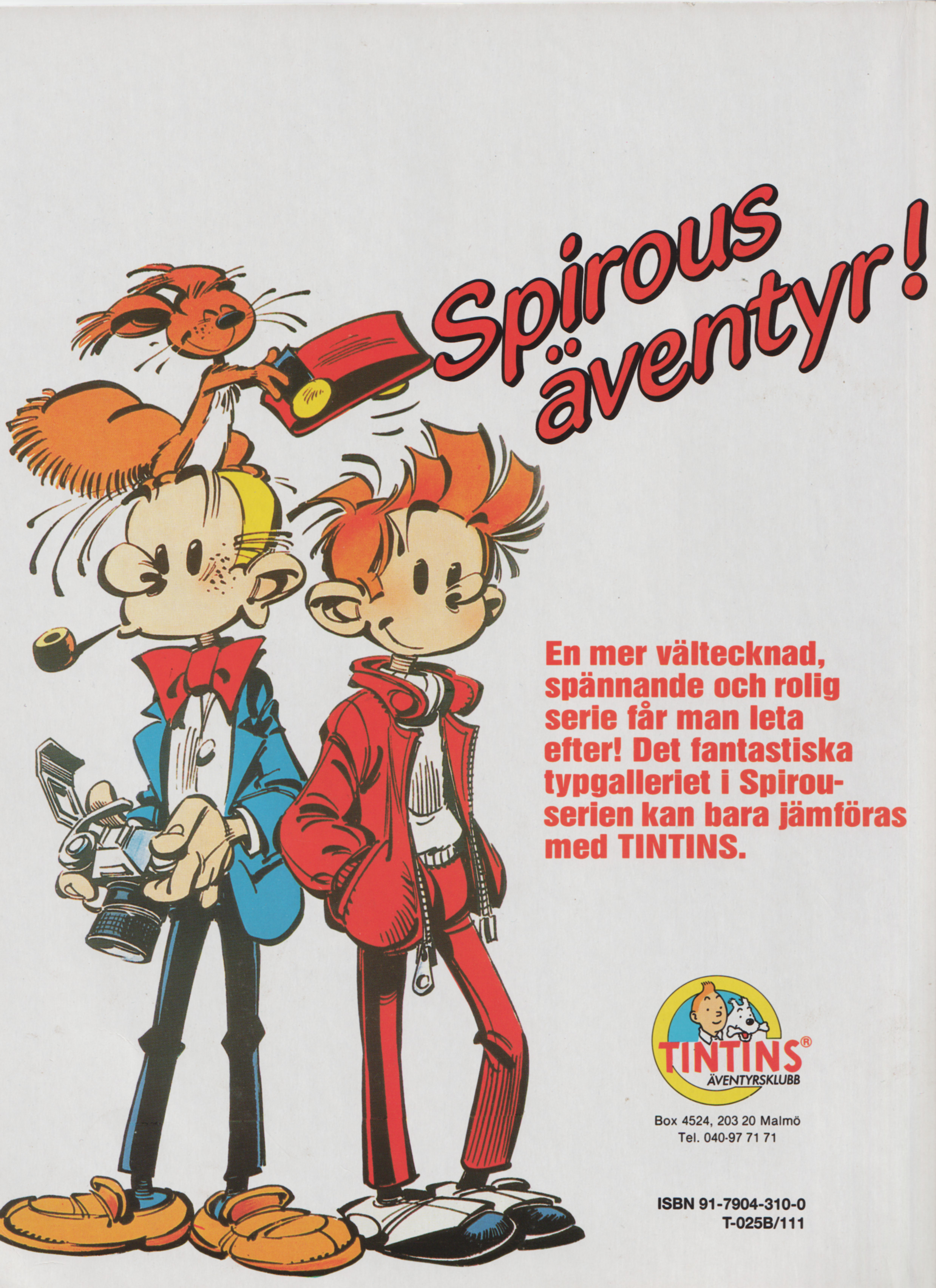 Tintins äventyrsklubb 111B, Spirous äventyr 26 Spirou och tyrannen del 1, begagnad - 2