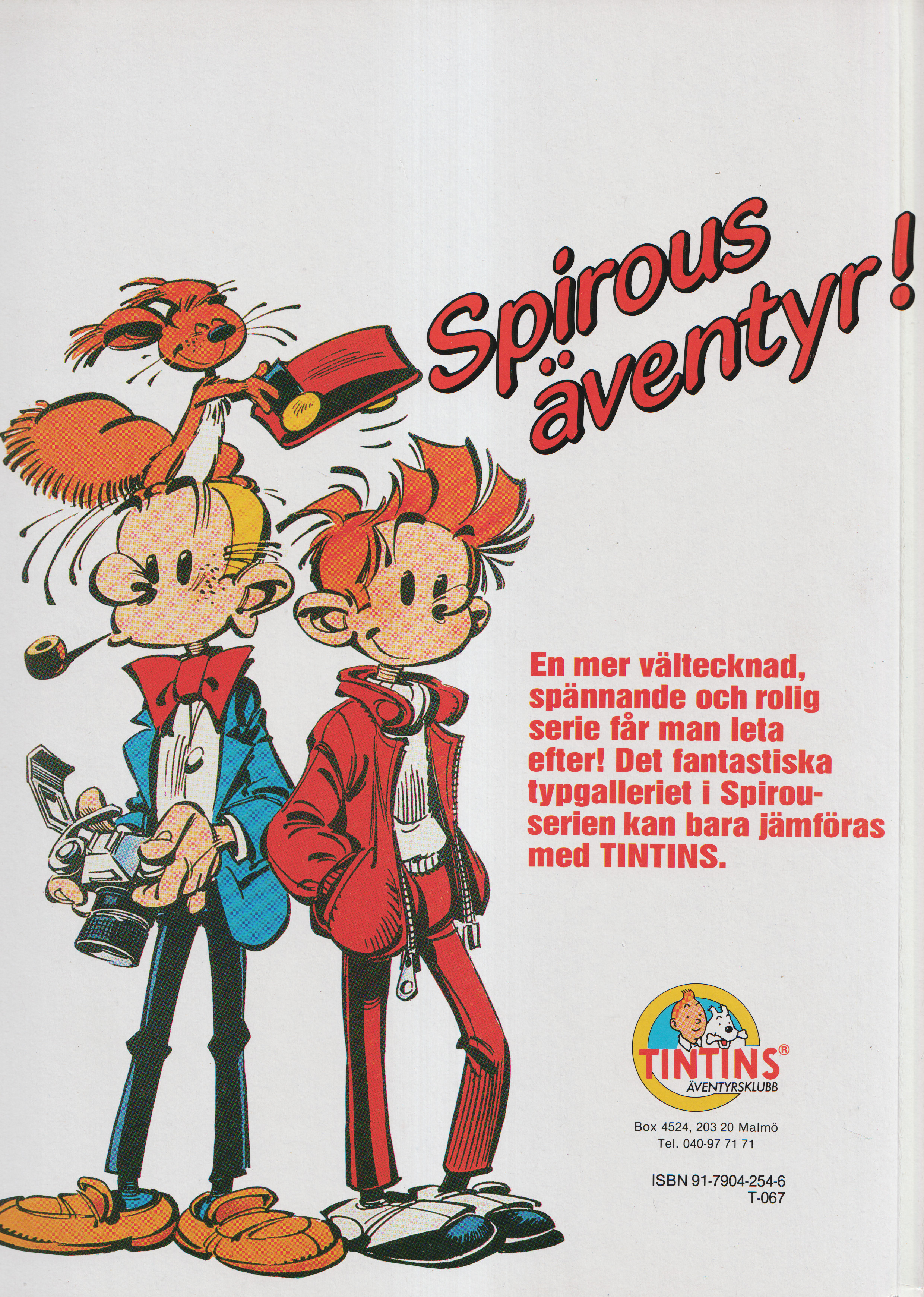 Tintins äventyrsklubb 67, Spirous äventyr 25 Spirou och rymdvarelserna, begagnad - 2