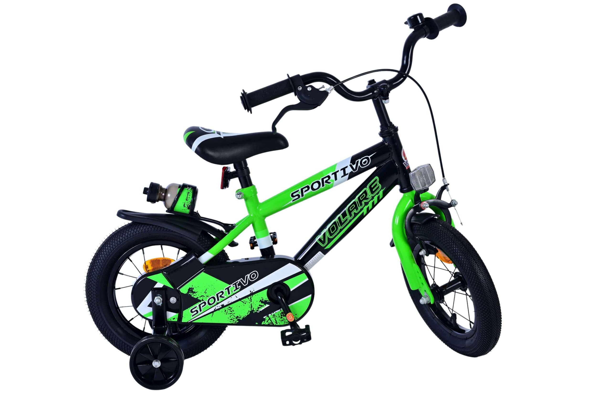 Barncykel Volare Sportivo 12 tum – Grön för barn 3–4 år