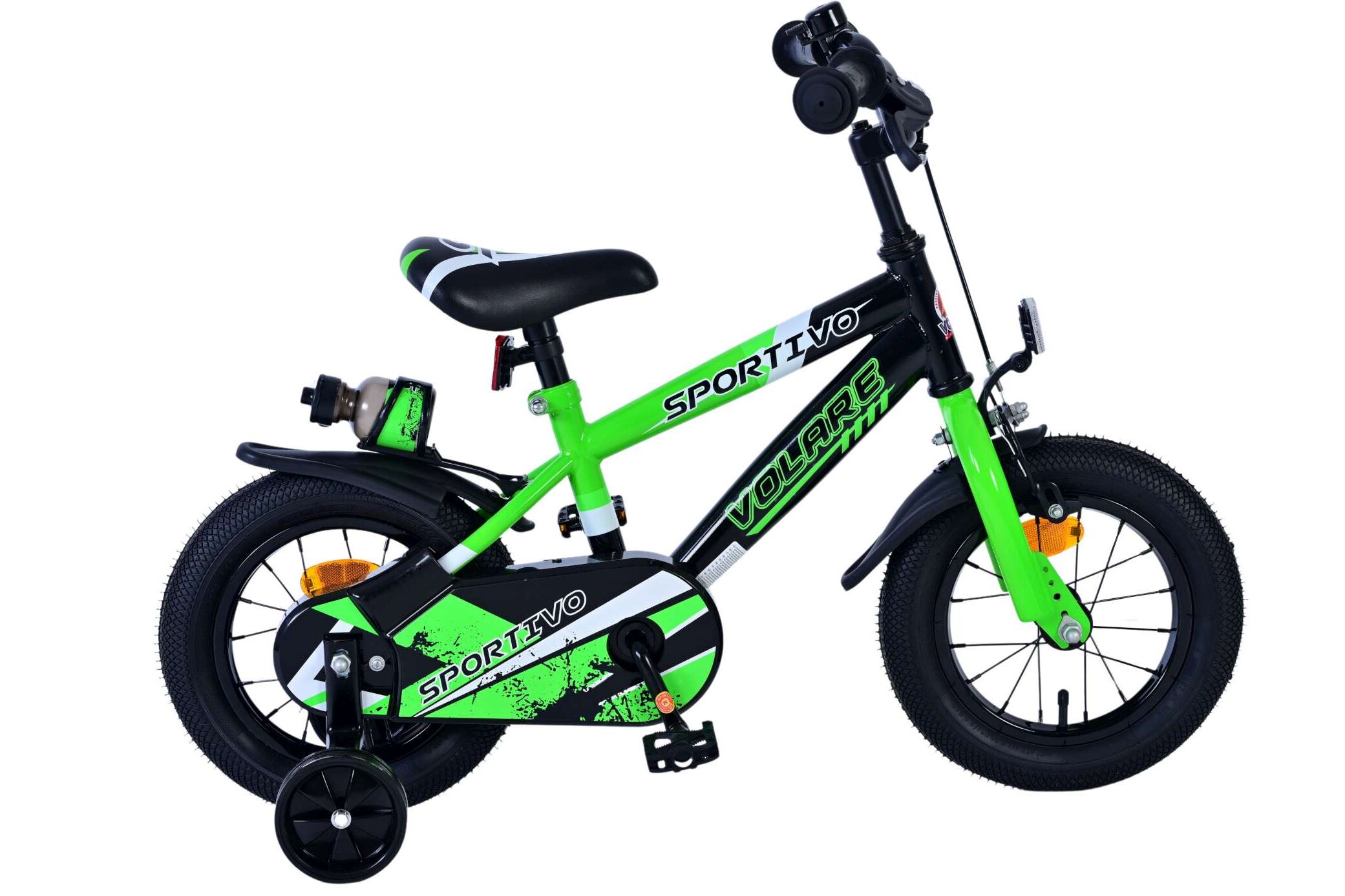 Barncykel Volare Sportivo 12 tum – Grön för barn 3–4 år - 2