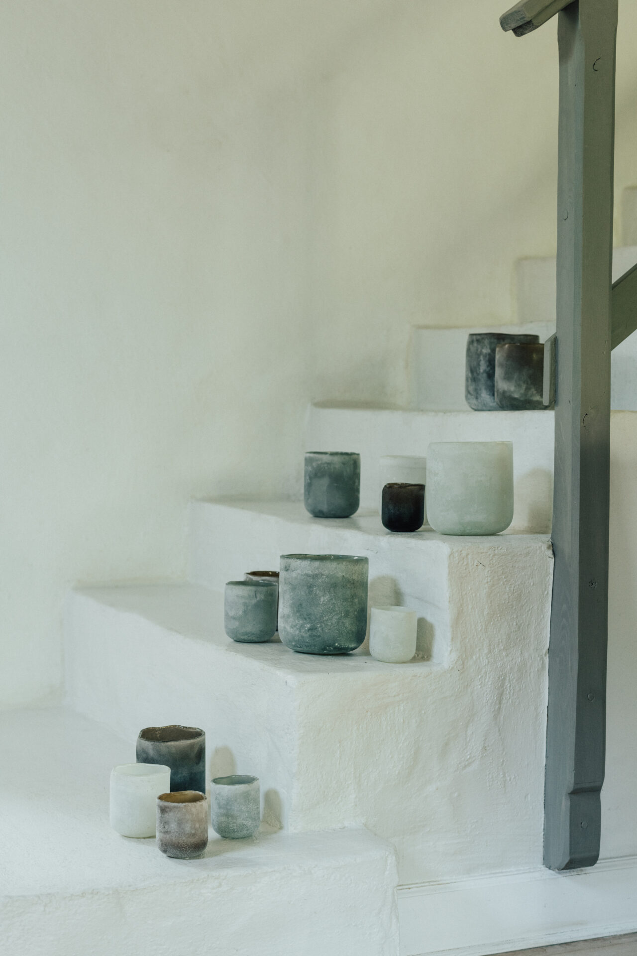 Lantern - Candlestick - Frost - Grey - 8 cm