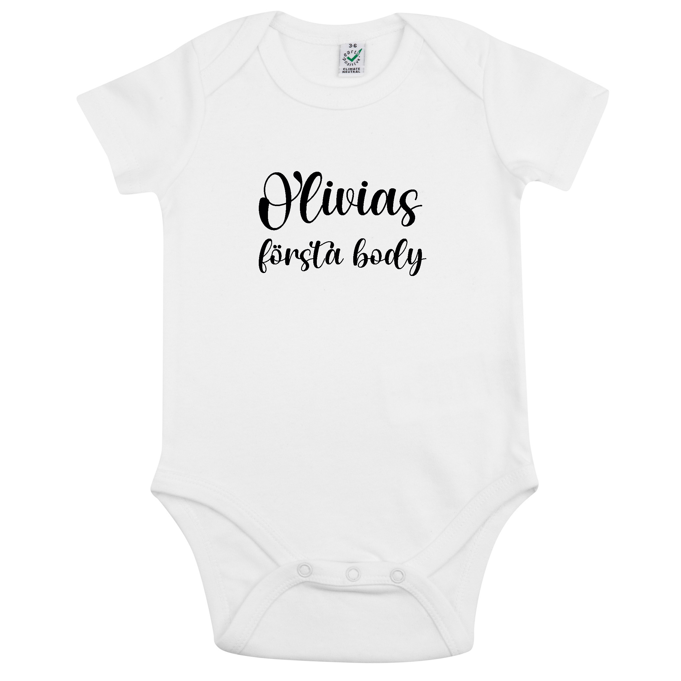 Bebis body - Valfritt namn - "Första body" - 2