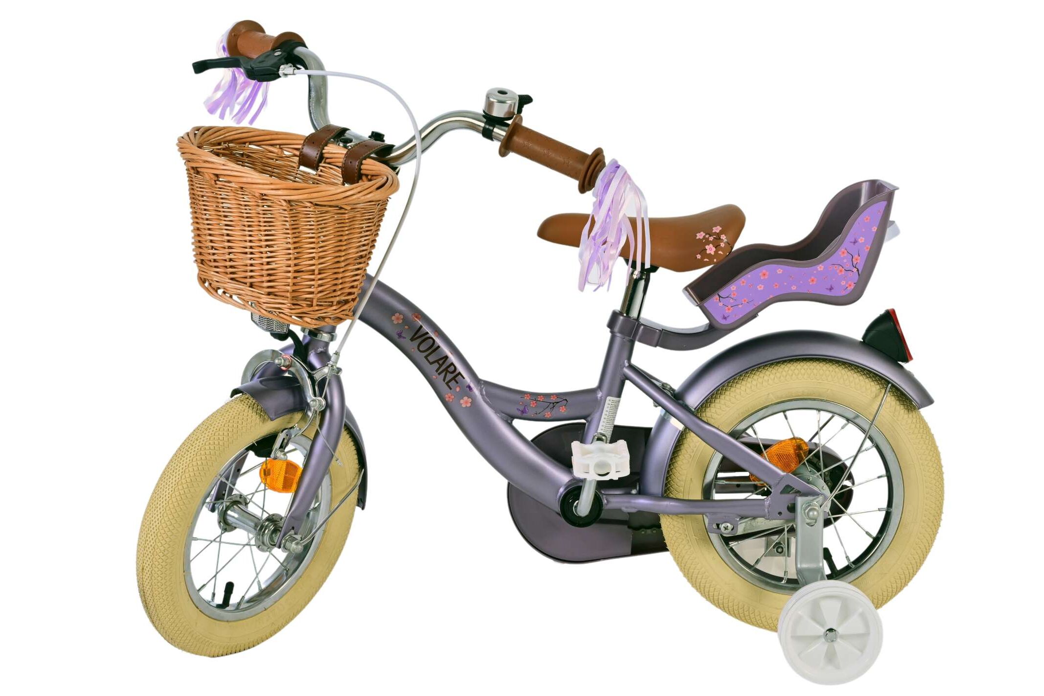 Barncykel Volare Blossom 12 tum – Lila för barn 3–4 år - 9