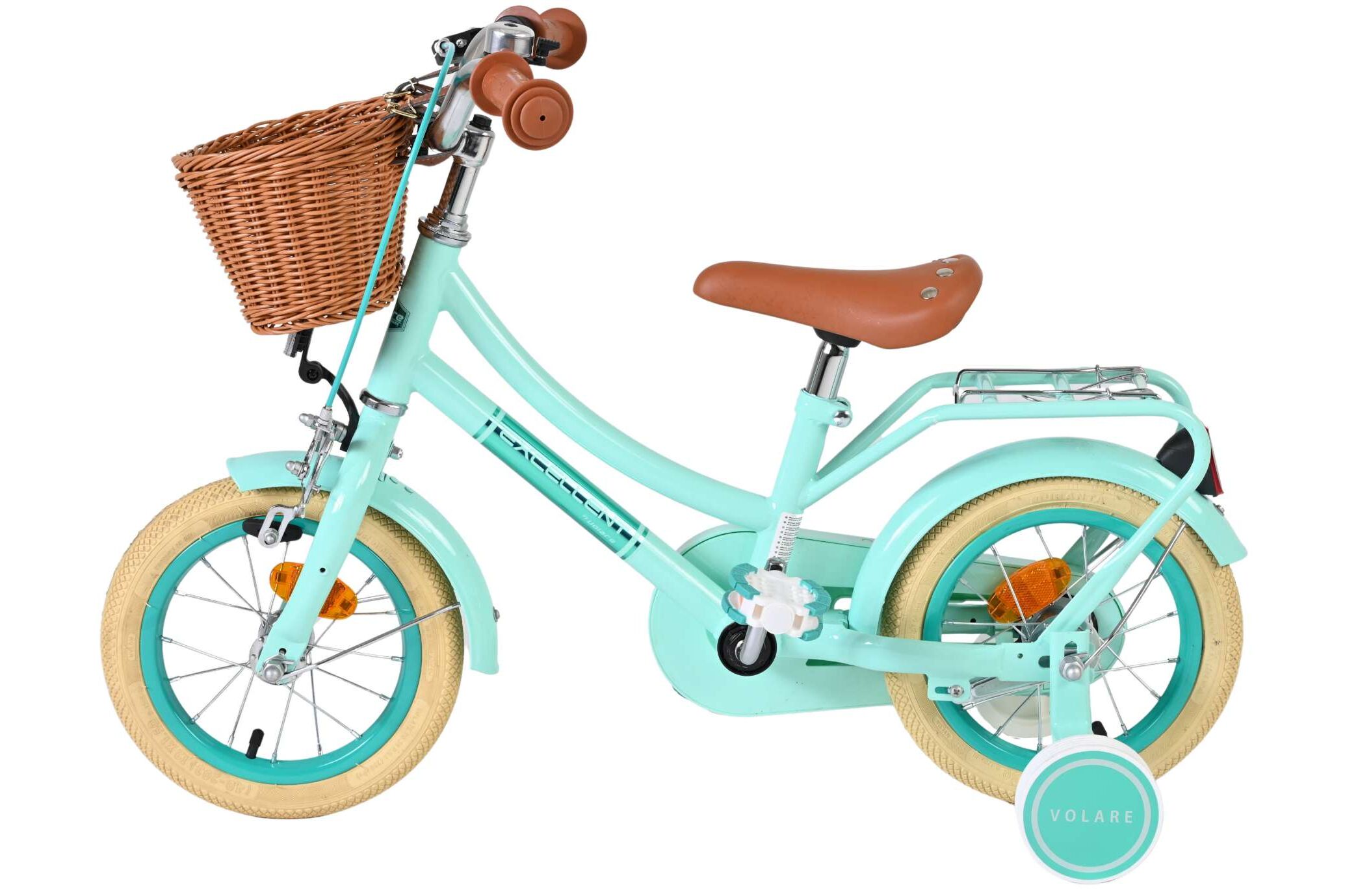 Barncykel Volare Excellent 12 tum – Grön för barn 3–4 år - 2