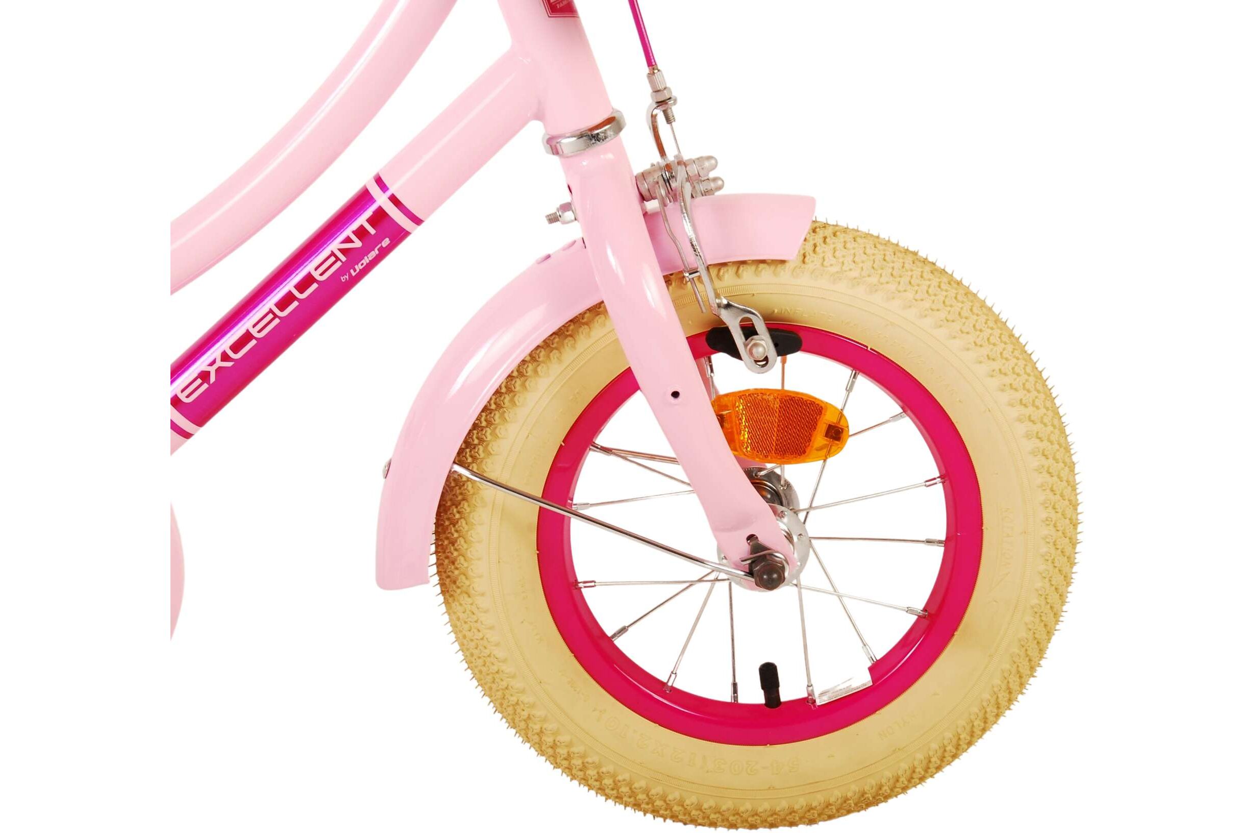 Barncykel Volare Excellent 12 tum – Rosa för barn 3–4 år - 4