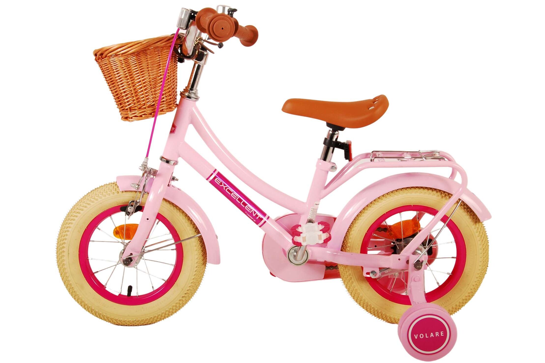 Barncykel Volare Excellent 12 tum – Rosa för barn 3–4 år - 12