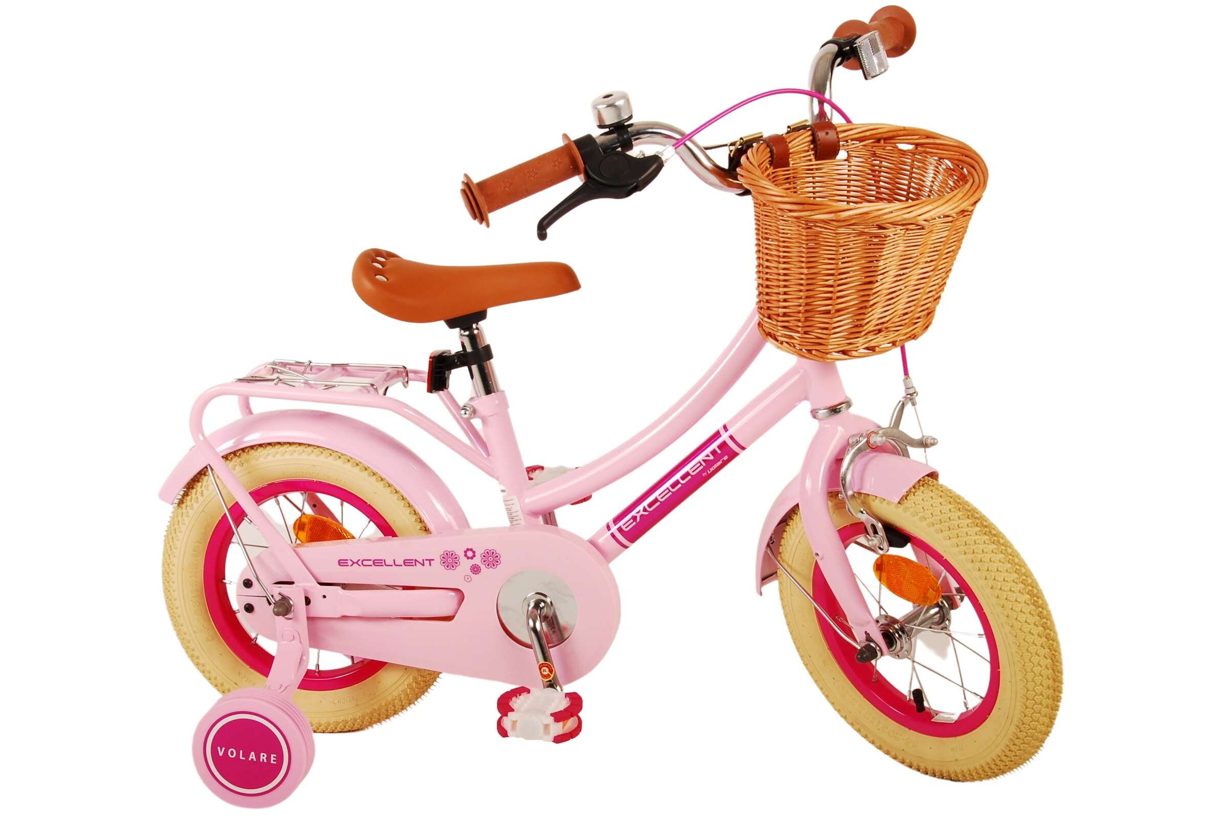 Barncykel Volare Excellent 12 tum – Rosa för barn 3–4 år - 2