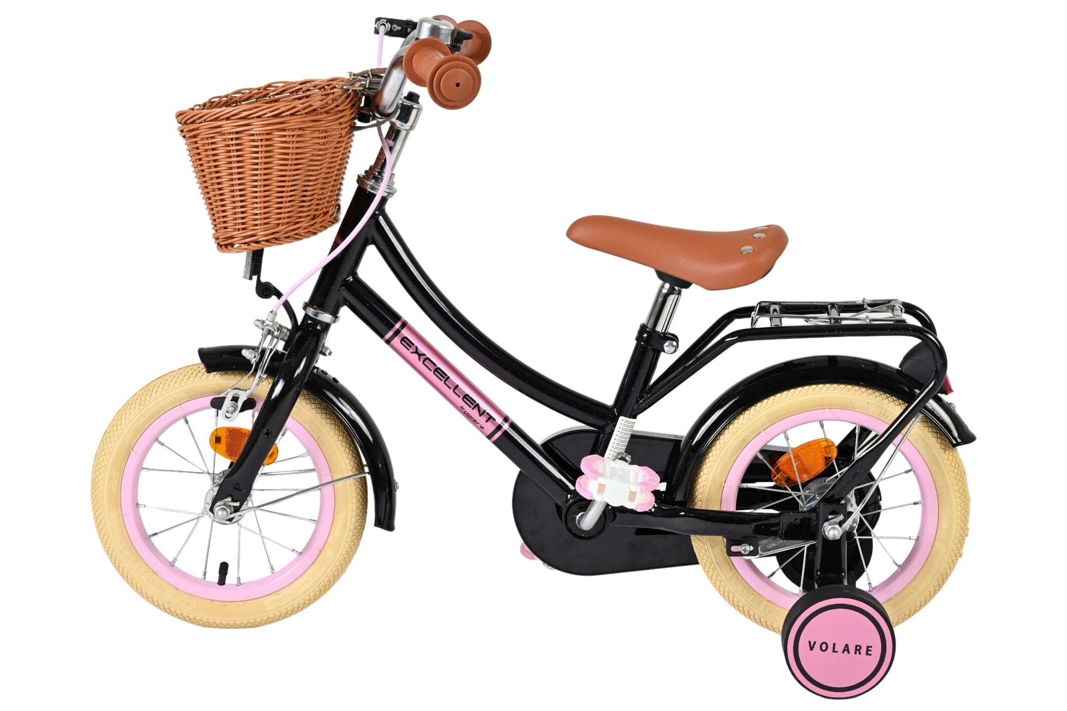 Barncykel Volare Excellent 12 tum – Svart för barn 3–4 år - 3