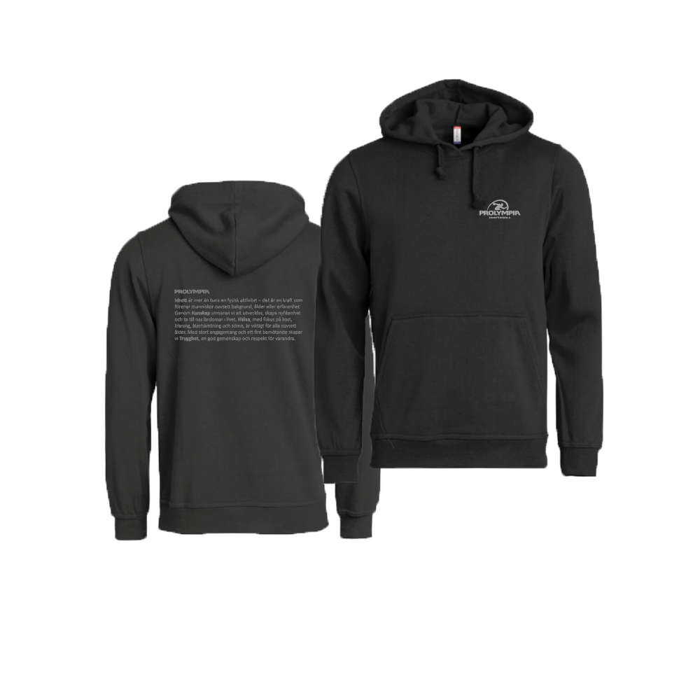 Hoodie Svart - UNISEX  - 6-9