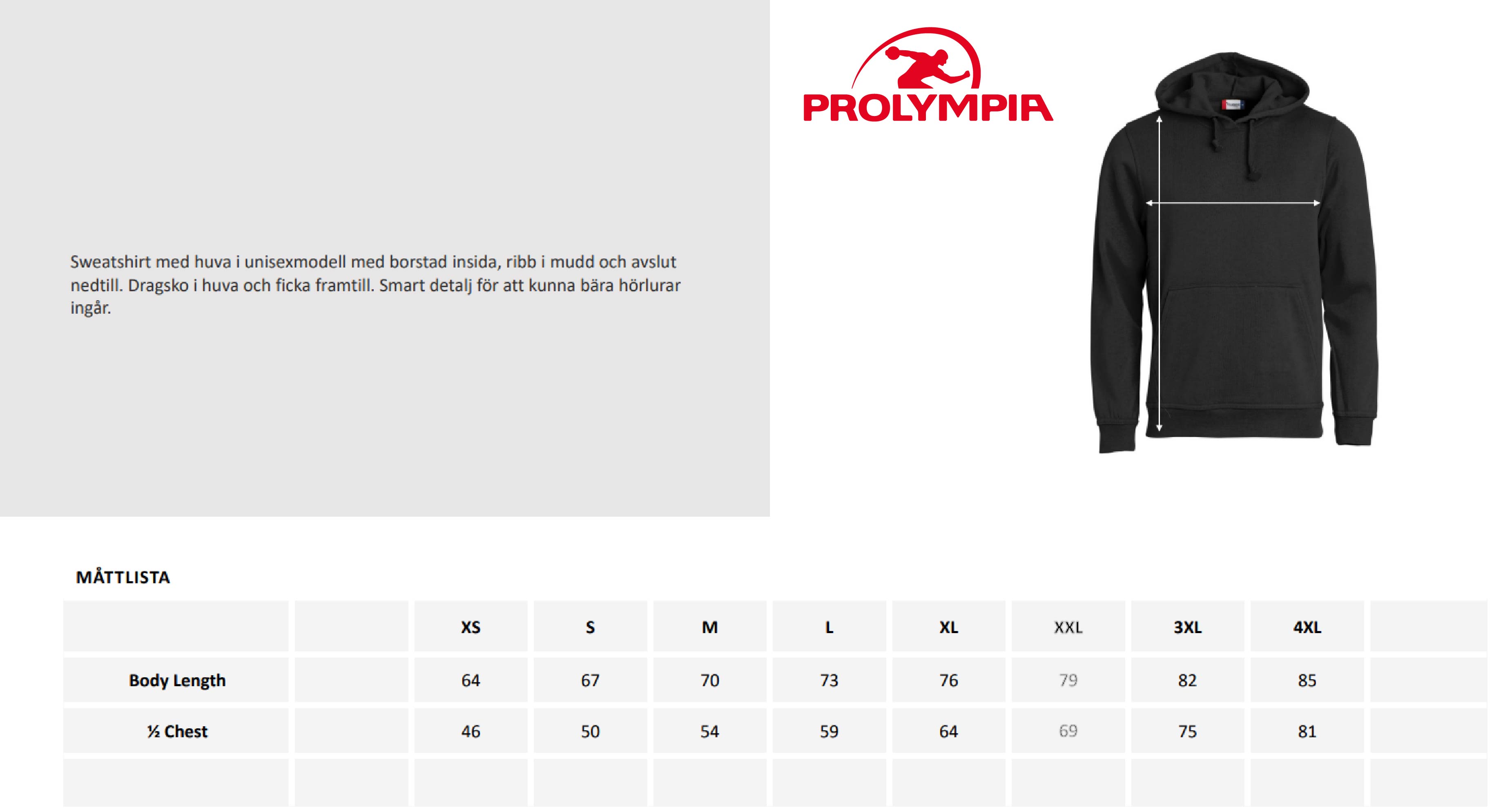 Hoodie Svart - UNISEX  - 6-9 - 4