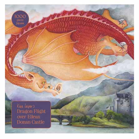 Dragon Flight over Eilean Donan Castle: 1000-bitars pussel med motiv av Kate Leiper