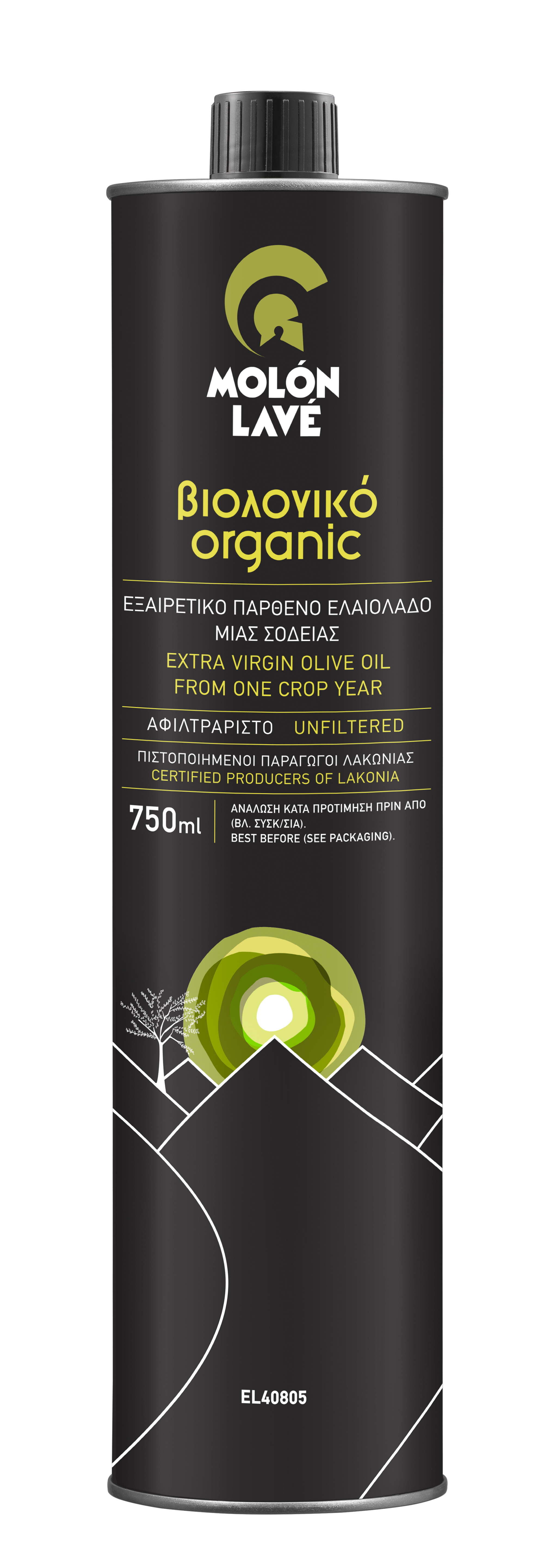 olive oil extra virgin MOLON LAVE 750ml ORGANIC, from Lakonia