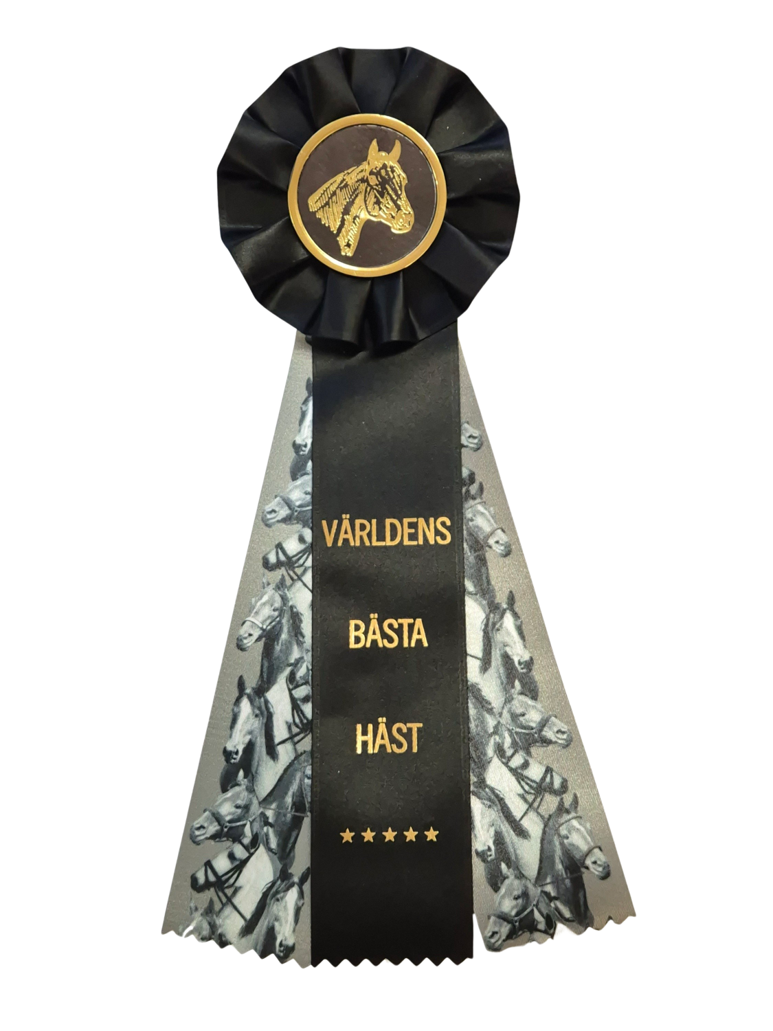 Världens bästa häst-rosett SVART
