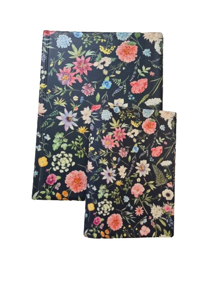 Fodral för EU-pass, SVART MED BLOMMOR - 2