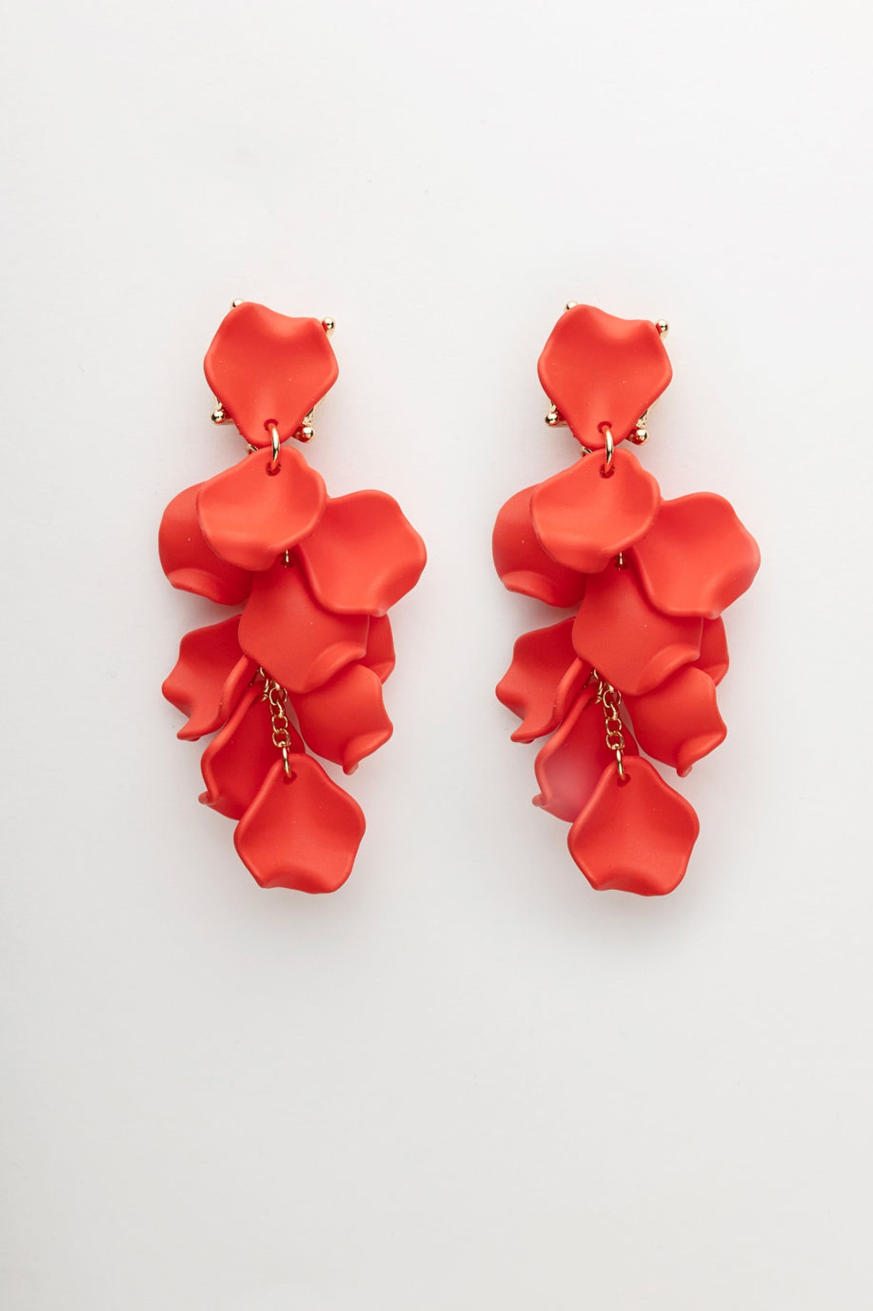 Leaf Earrings Mini Fresh Red