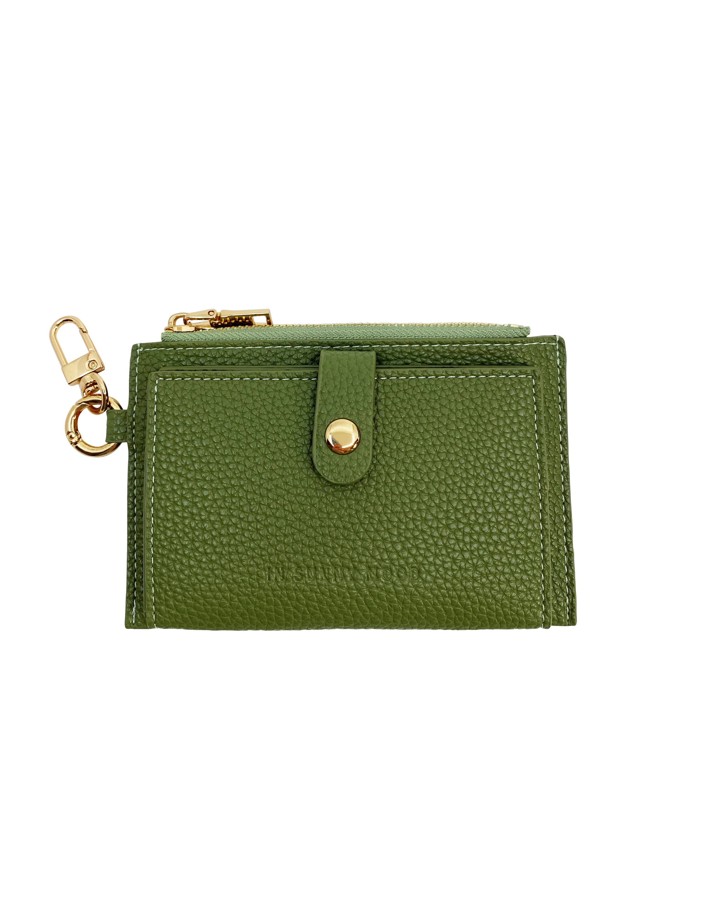 In Sunny Mood Card Holder Coin Zip Purse Khaki