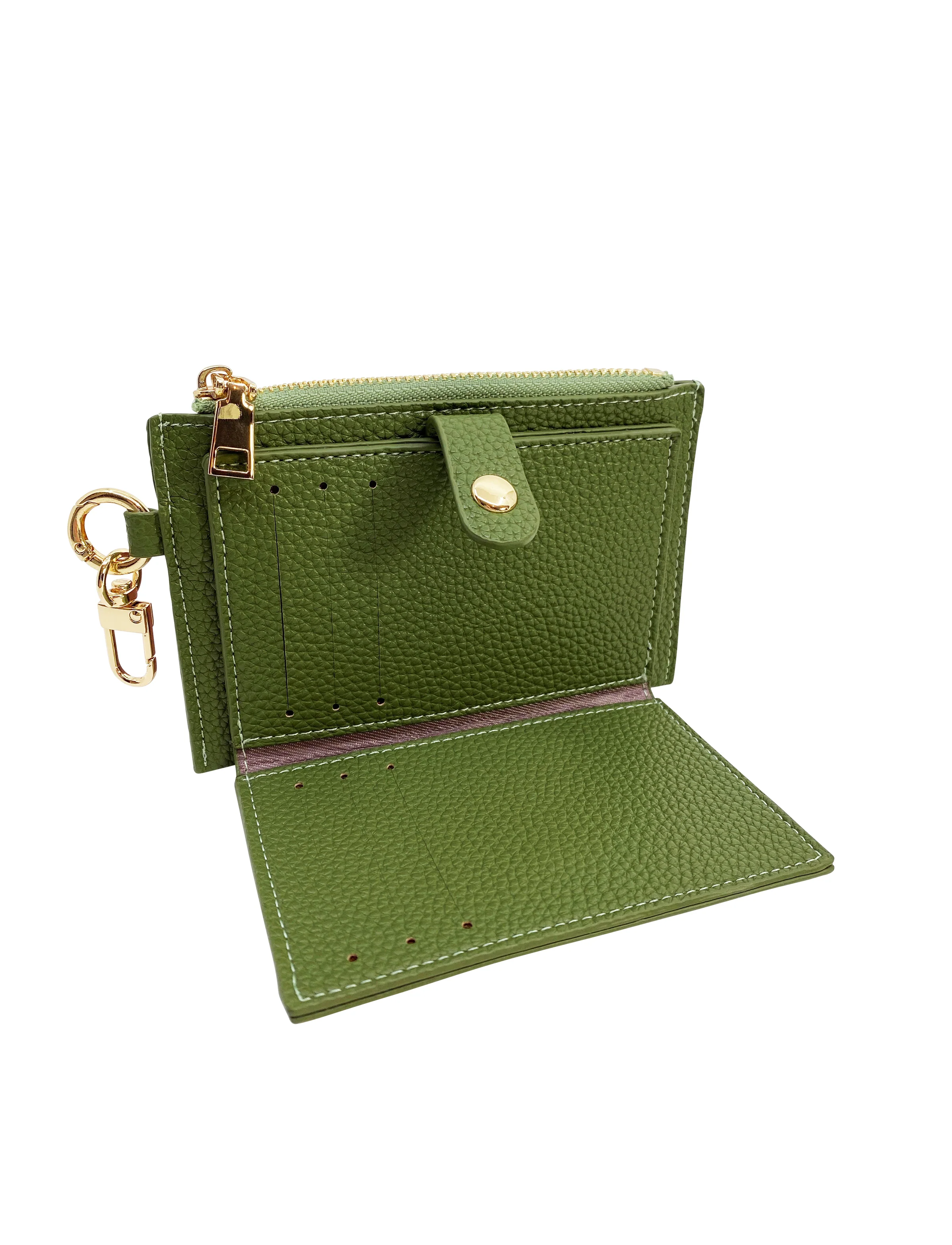In Sunny Mood Card Holder Coin Zip Purse Khaki - 2