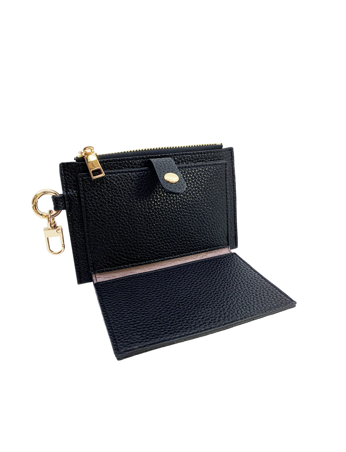 Card Holder Coin Zip Purse Black - 2