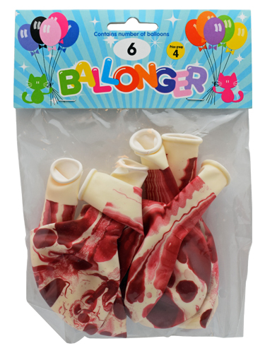 Ballonger 30 cm Marble Pink 6-Pack
