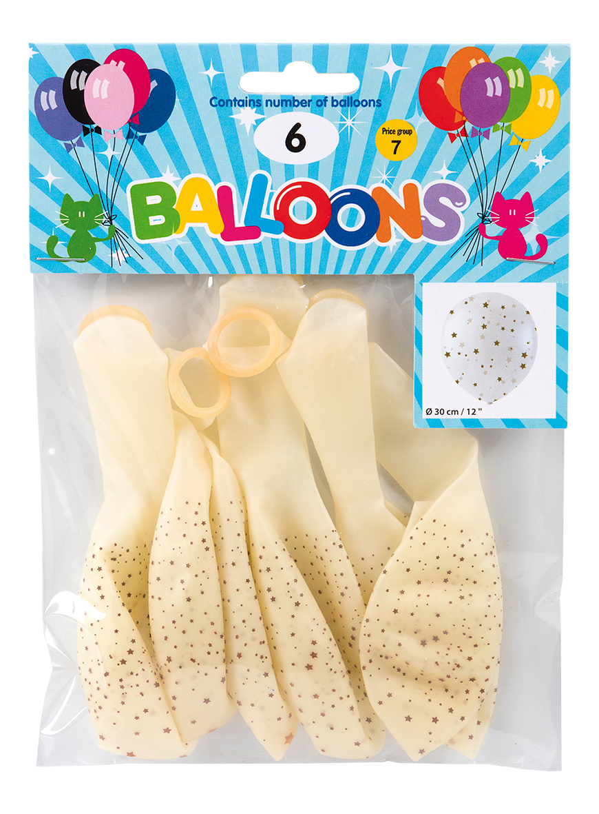 Ballonger 30 cm Stars 6-Pack