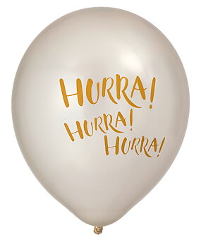 Ballonger 30 cm Hurra Pearl White  6-Pack