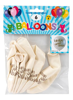 Ballonger 30 cm Hurra Pearl White  6-Pack