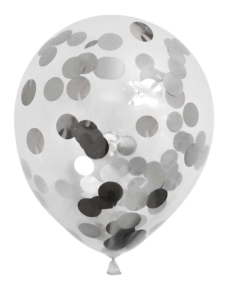 Ballonger Confetti Silver 6-Pack
