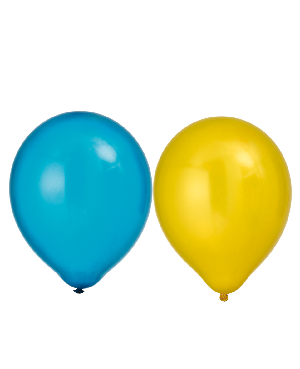 Ballonger 30 cm Metallic Blue/yellow 8 -pack - 2