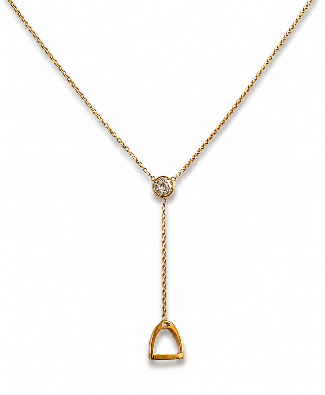 Stirrup Necklace Gold