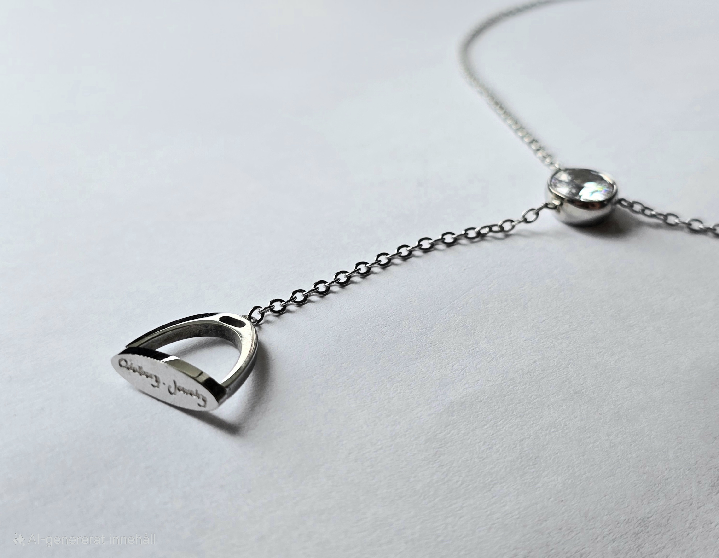 Stirrup Necklace Silver  - 5