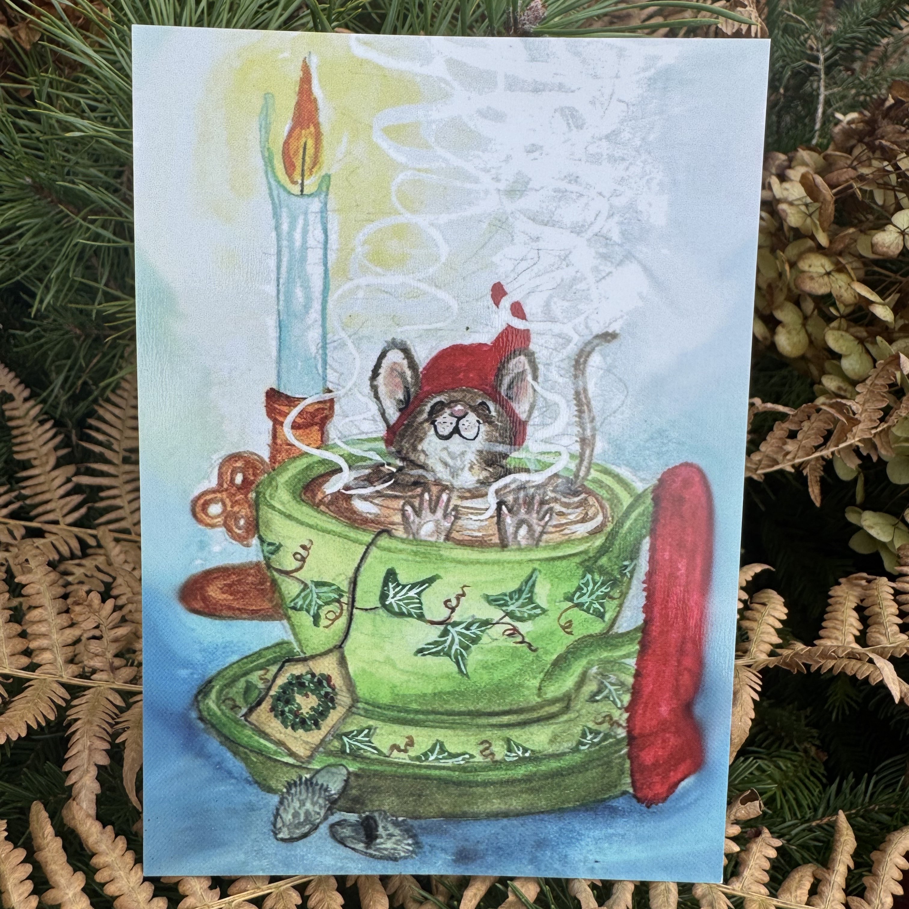 Julkort "Julbadet"