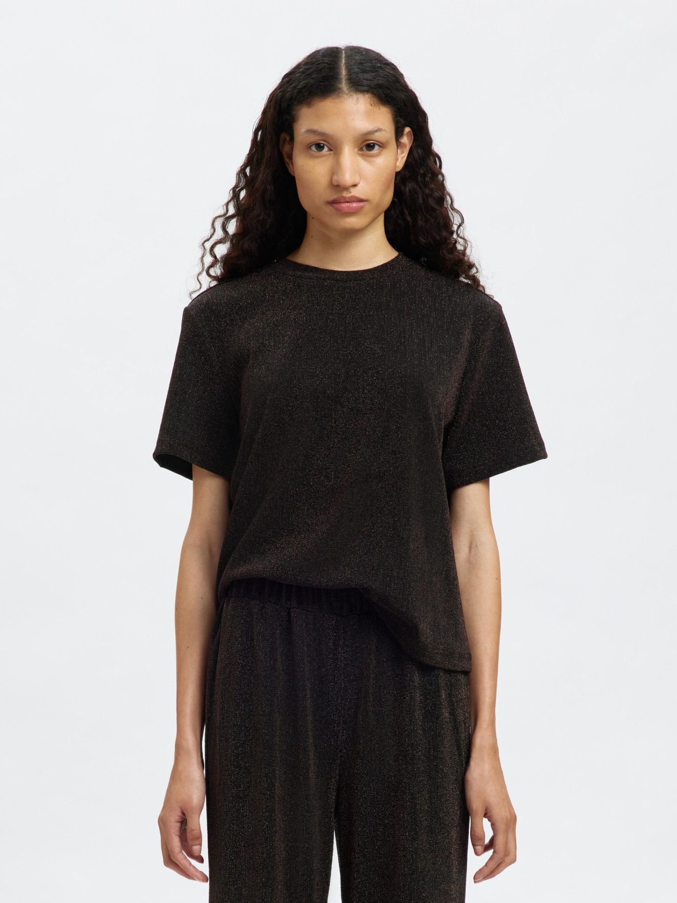 Selected Femme Anja Glitter Tee - 2