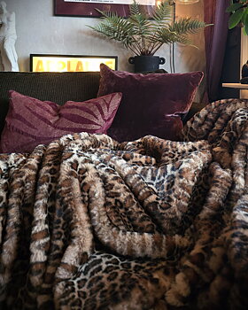 Pläd 140x220 cm - Leopard Brown