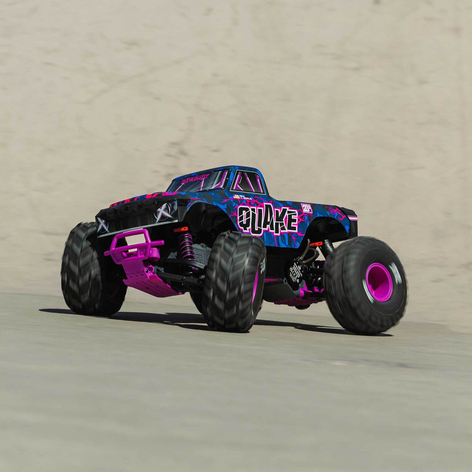 Arrma 1/10 QUAKE 223S DSC 2WD RTR Brushless Monster Truck, Purple - 19