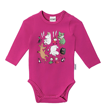 Moomin Baby Body - Whirlybird Fuchsia