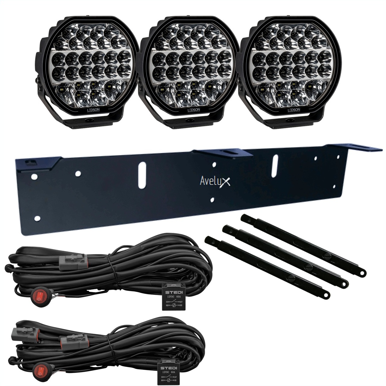 Sledge9 LED Extraljus 216W | 3-pack