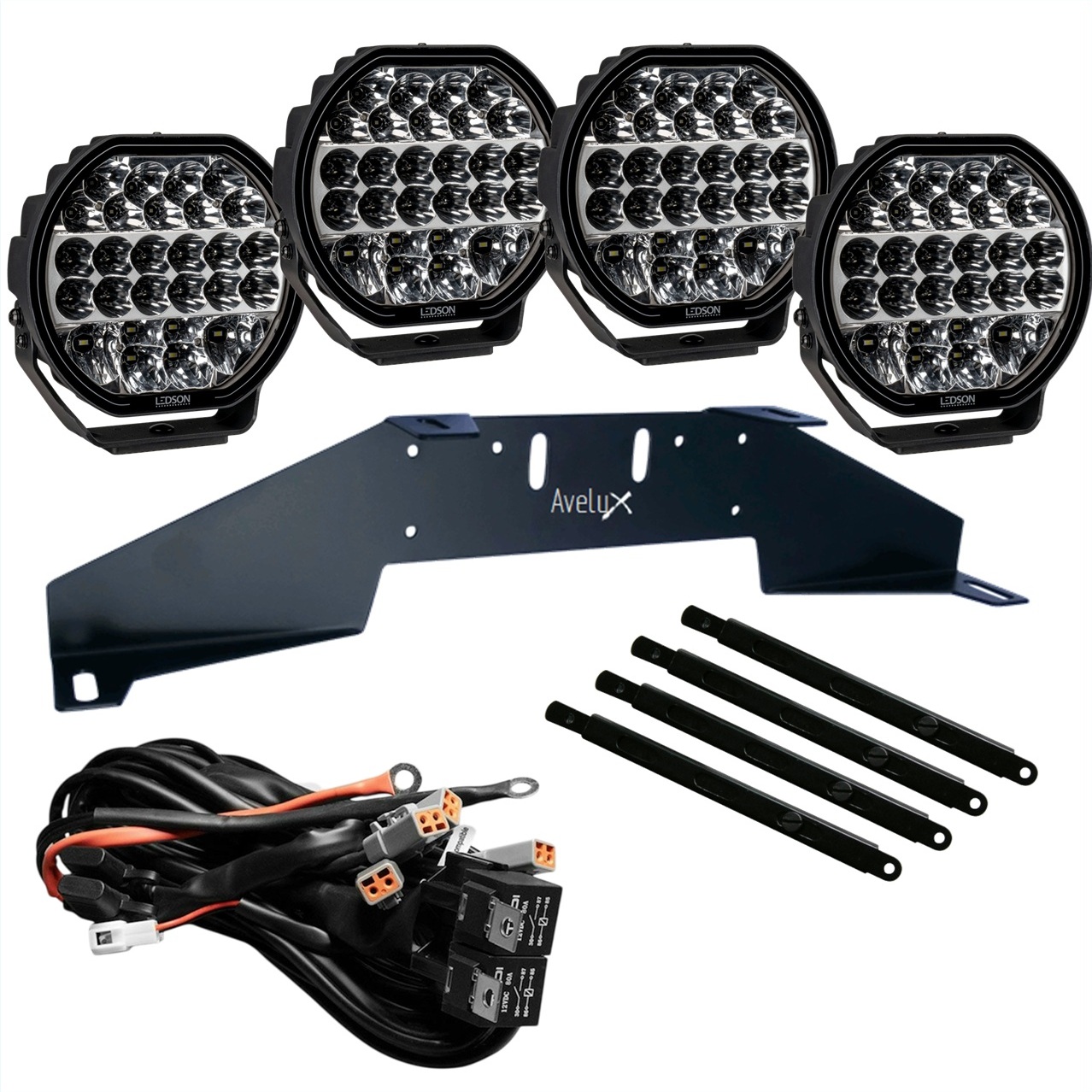 Sledge9 LED Extraljus 216W | 4-pack Rally