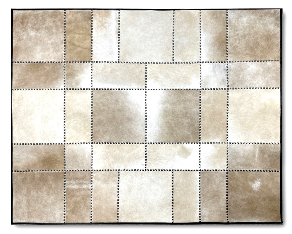 Patchwork Lädermatta 157 x 195 cm