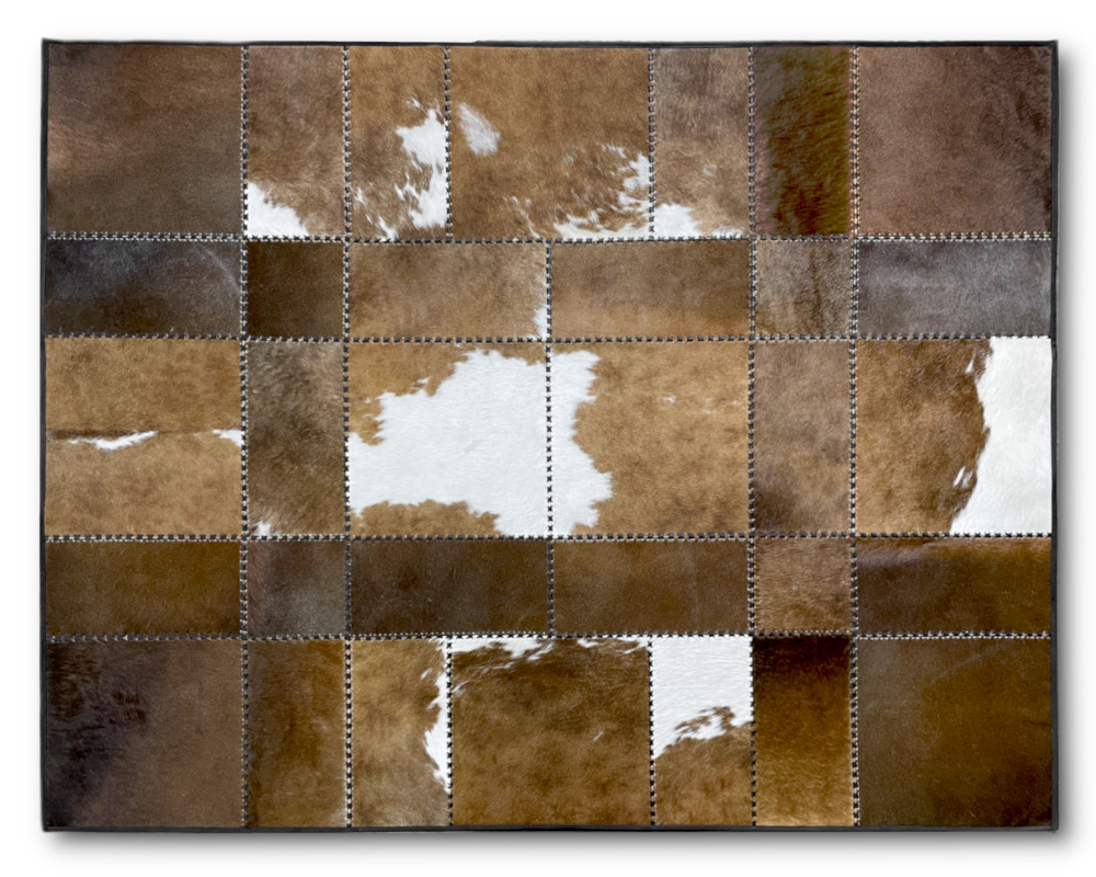 Patchwork Lädermatta 158 x 196 cm