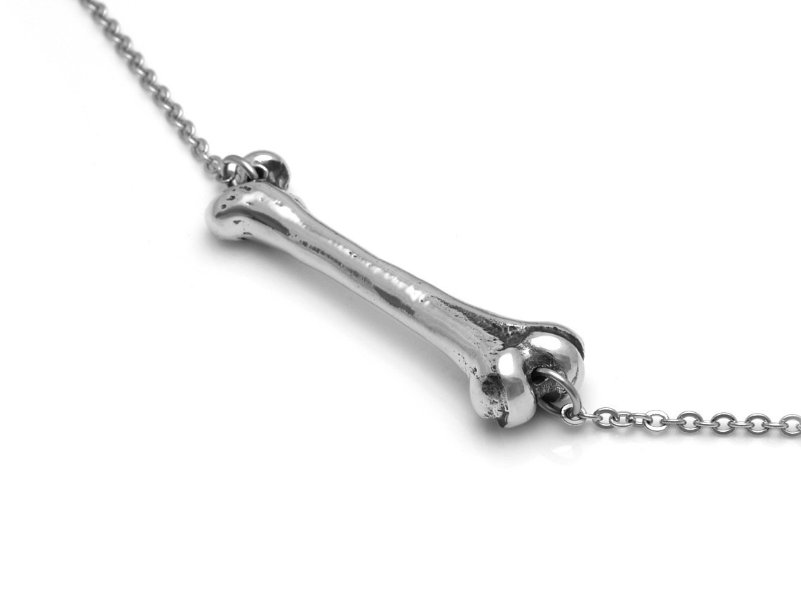 Femur Lårben Halsband Choker, Handgjort Anatomi Smycke - 3